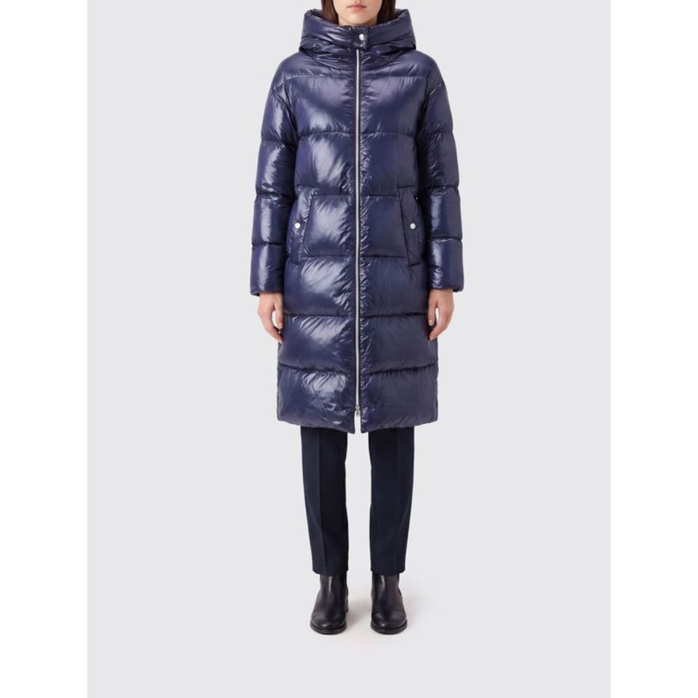 Herno Women Herno Long Waterproof Quilted Nylon Down Coat With Hood